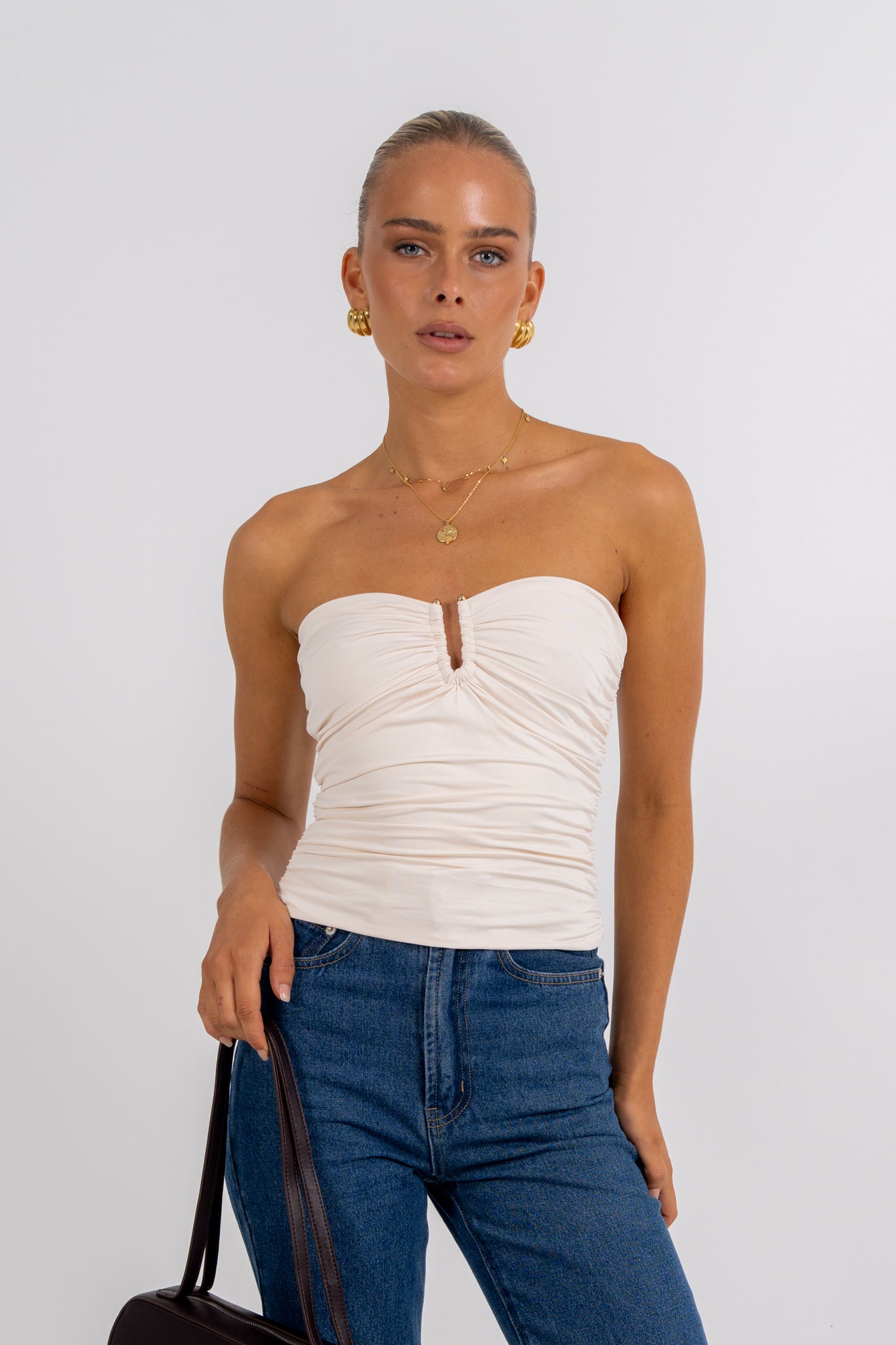 Bannie Strapless Top Cream