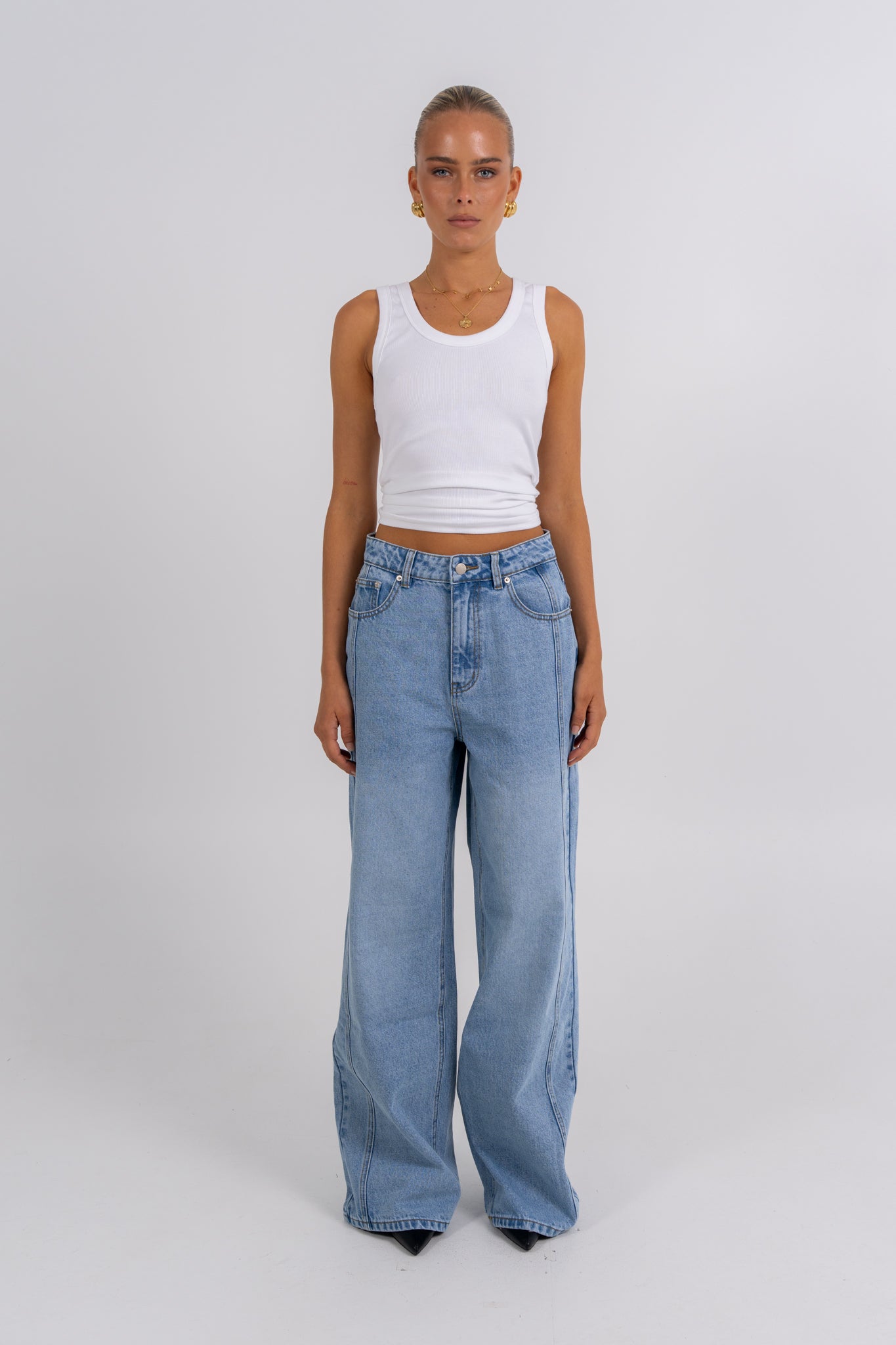Janey Baggy Leg Jeans Light Vintage