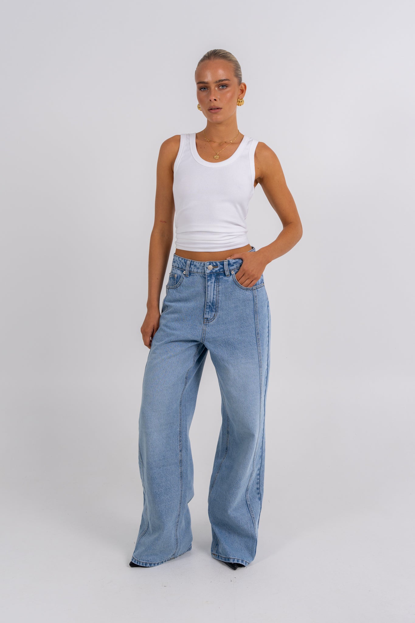 Janey Baggy Leg Jeans Light Vintage