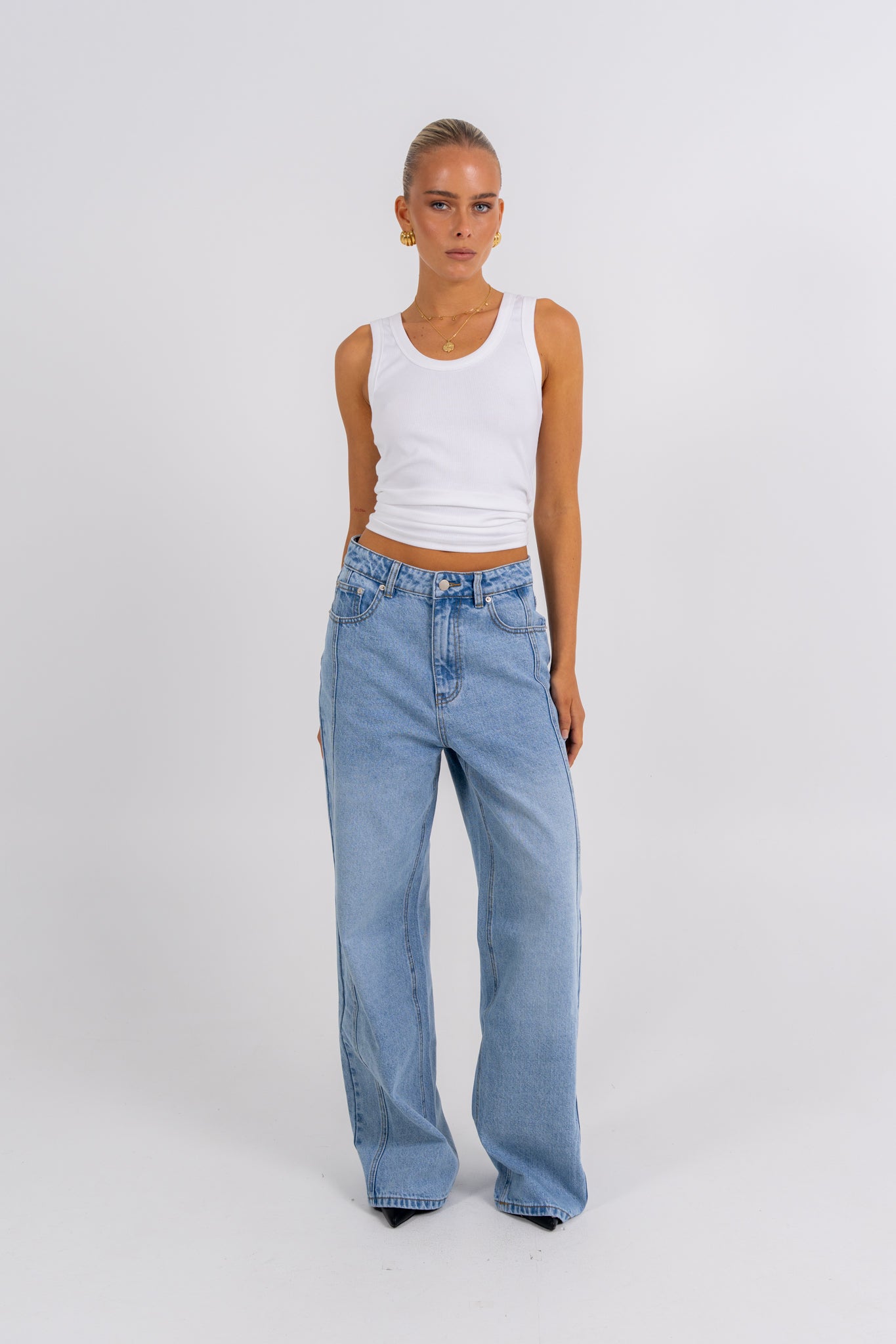 Janey Baggy Leg Jeans Light Vintage