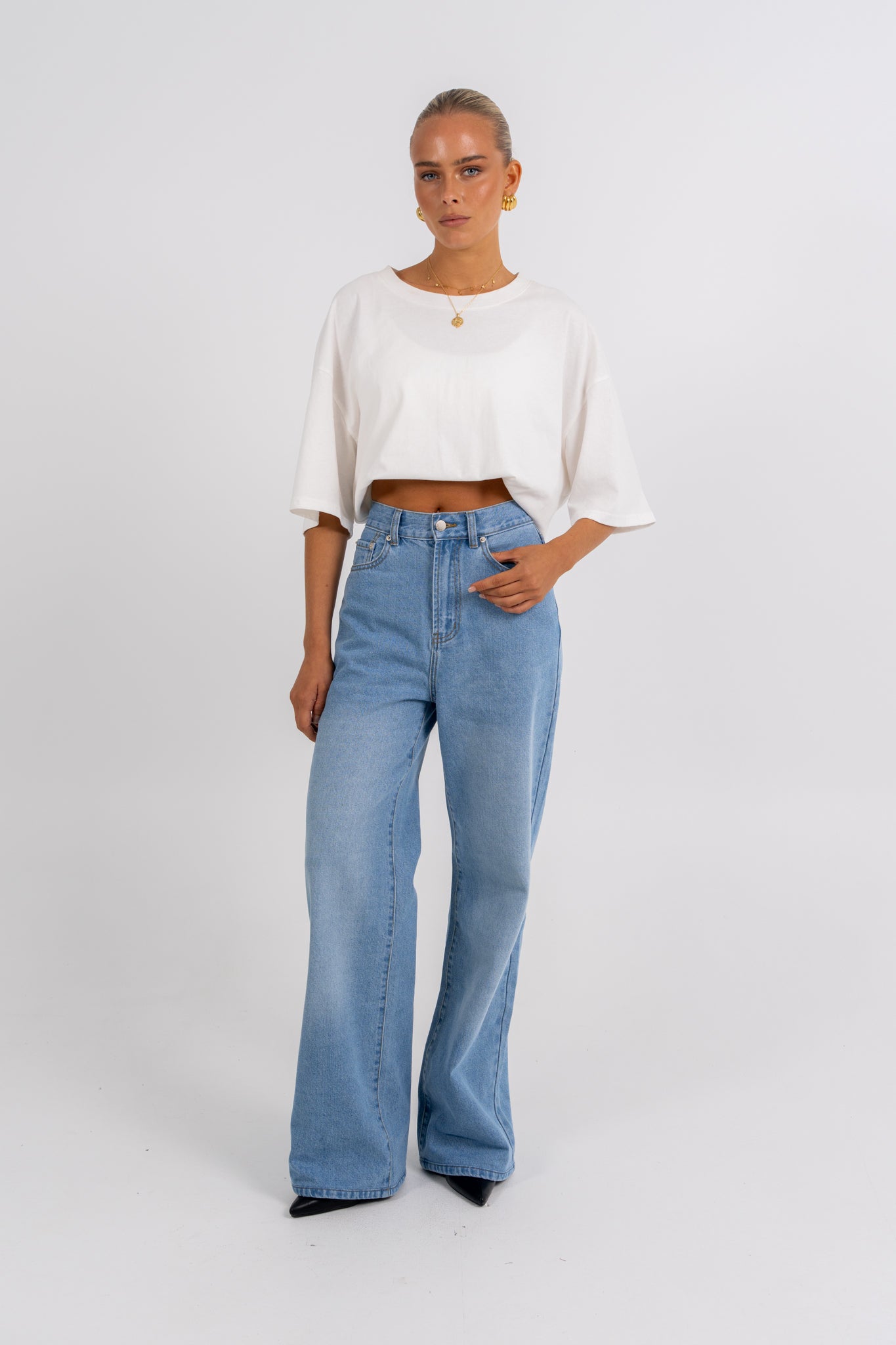 Carissa Wide Leg Jeans True Blue Wash