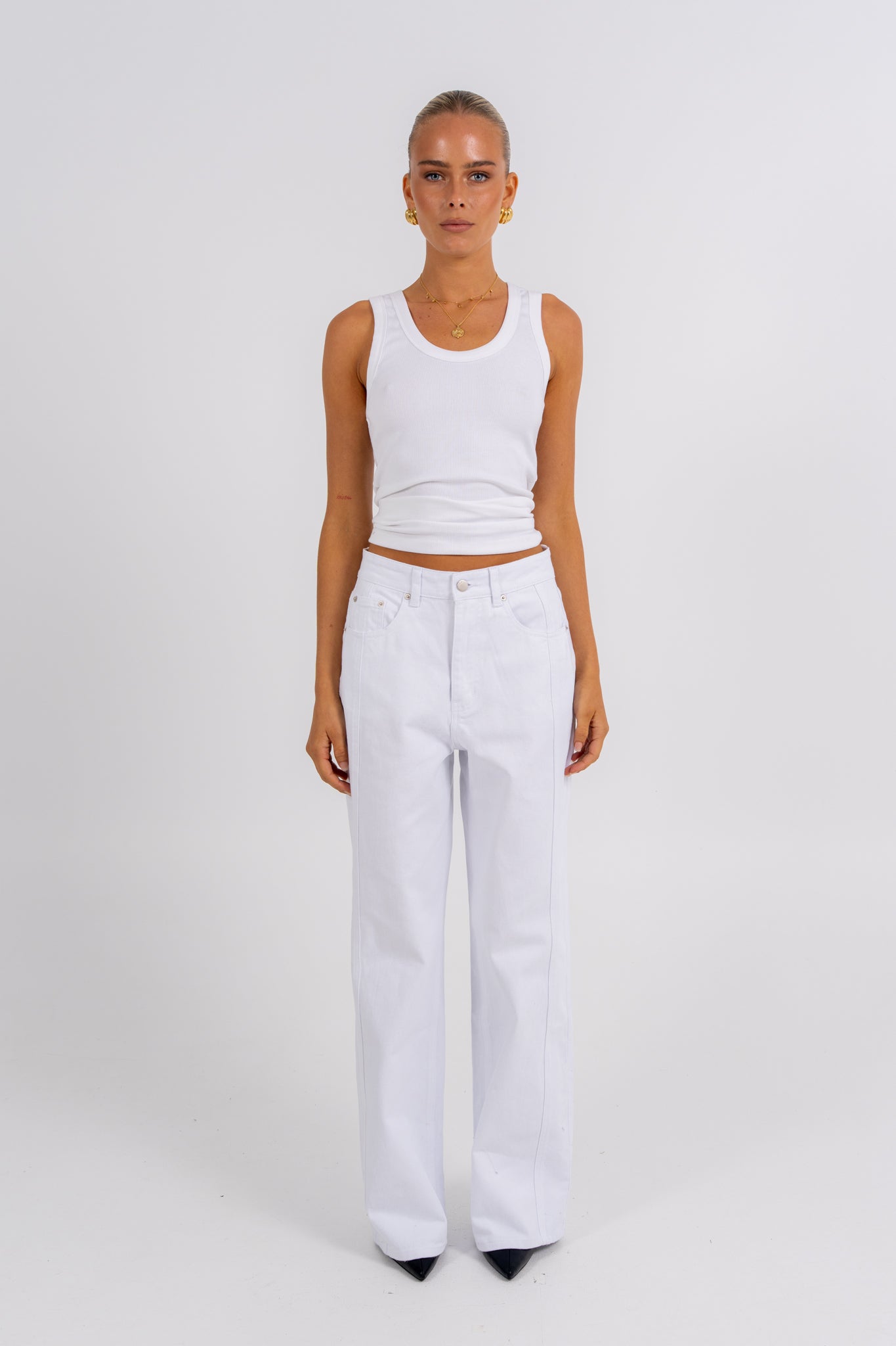 Janey Wide Leg Jeans White