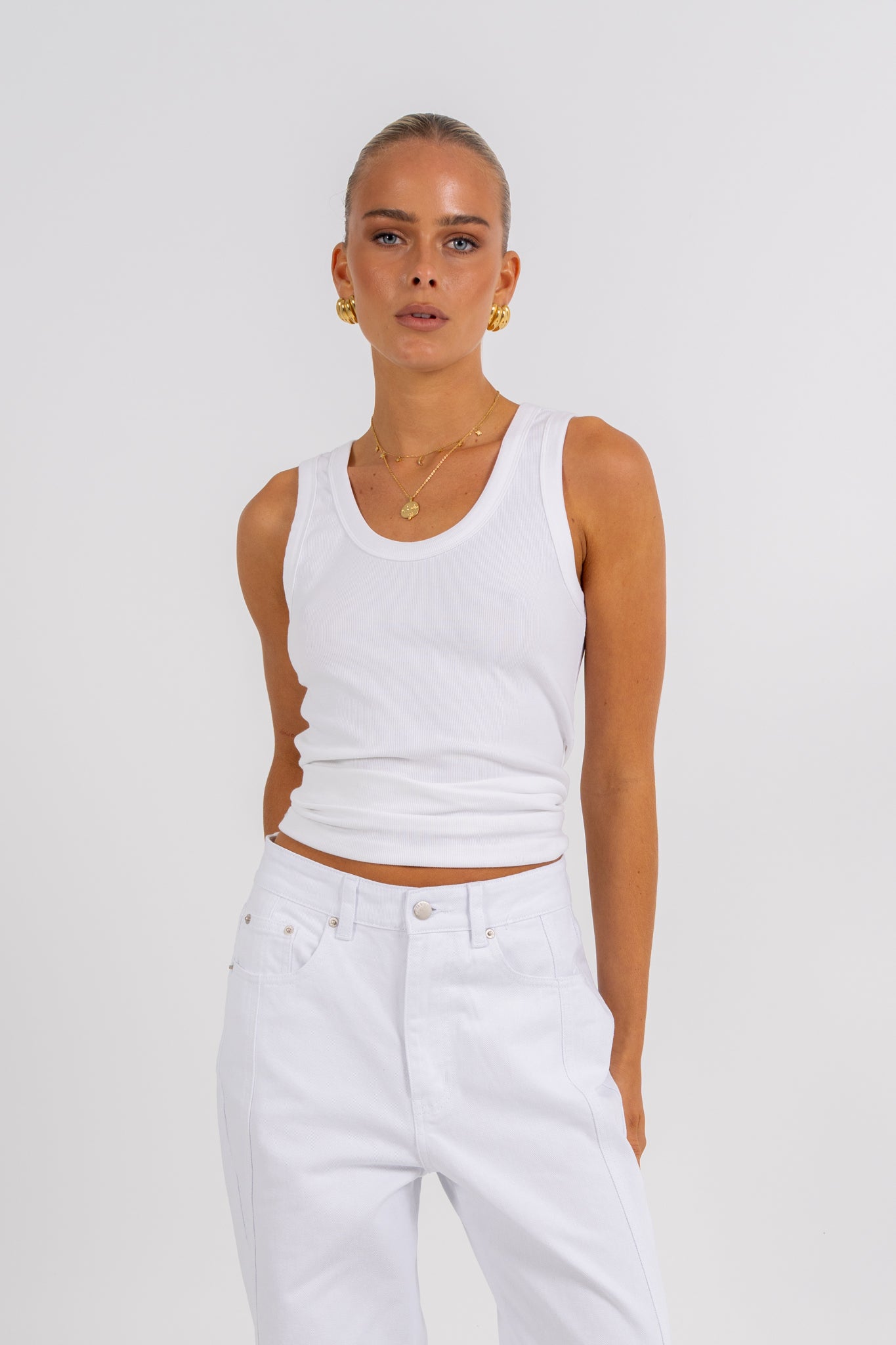 Janey Wide Leg Jeans White