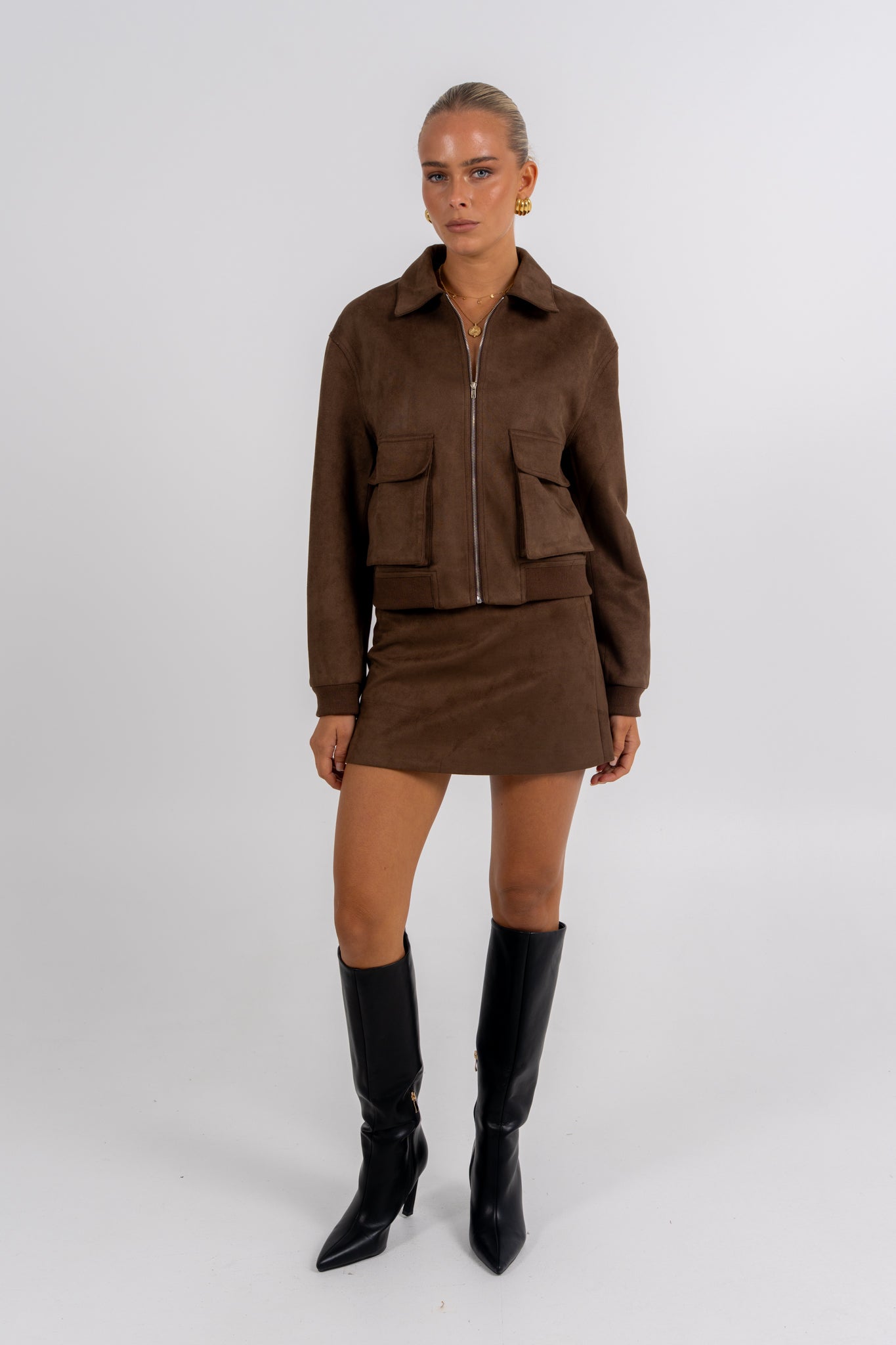 Gracelyn Bomber Jacket Chocolate