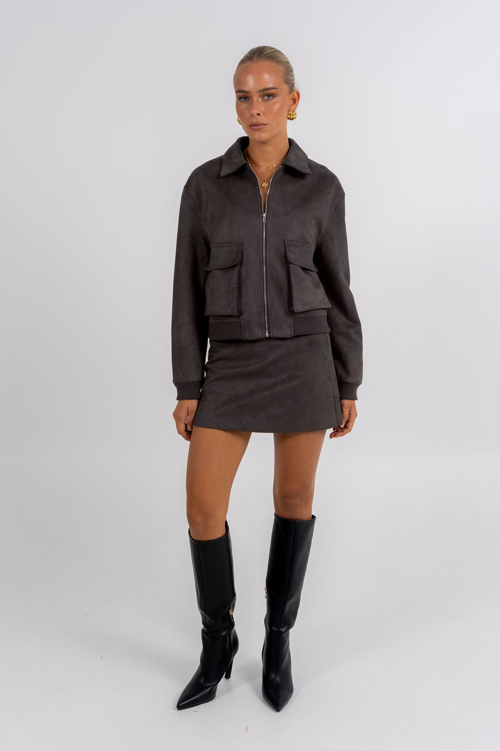 PRE ORDER Jetta Mini Skirt Charcoal