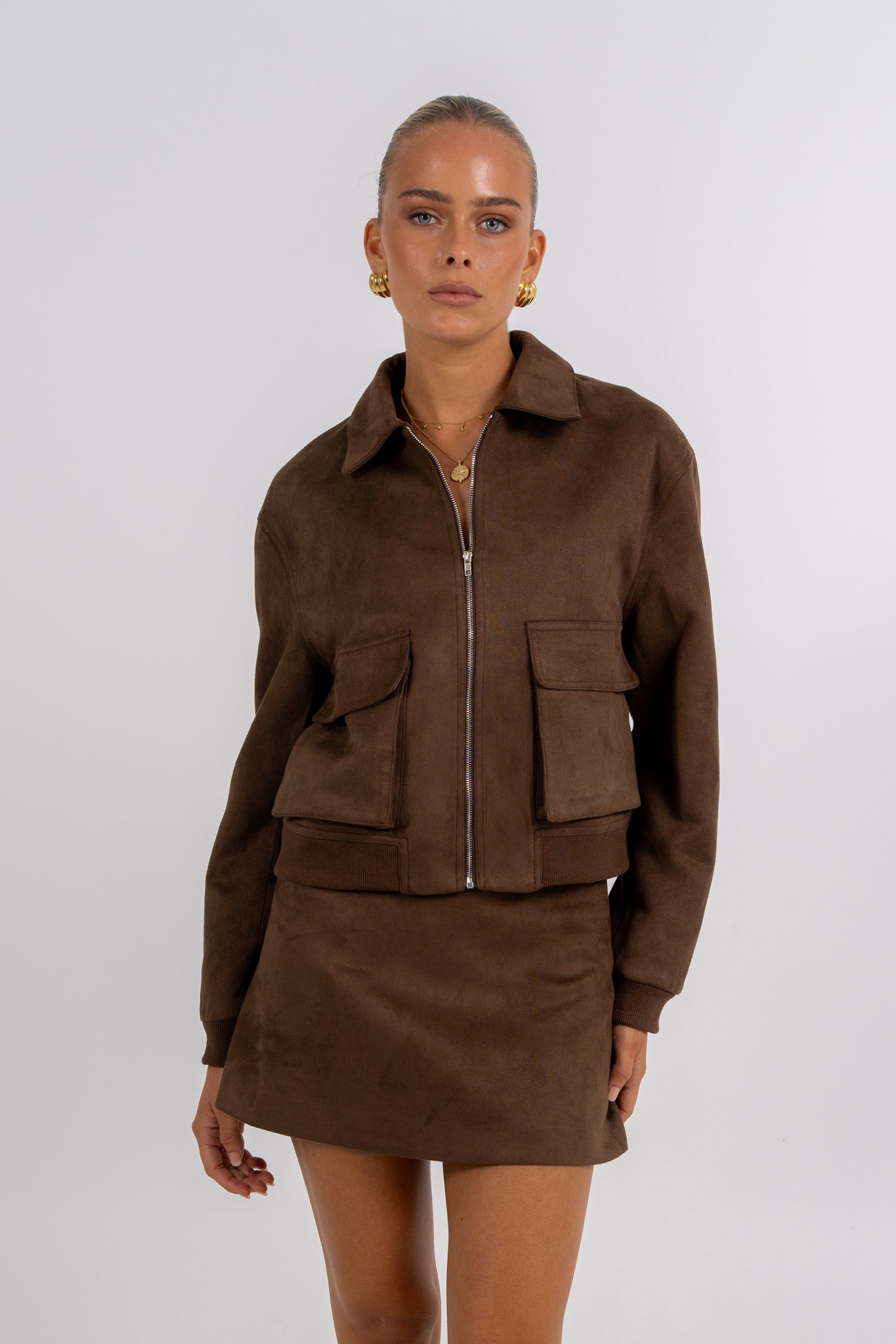 Gracelyn Bomber Jacket Chocolate