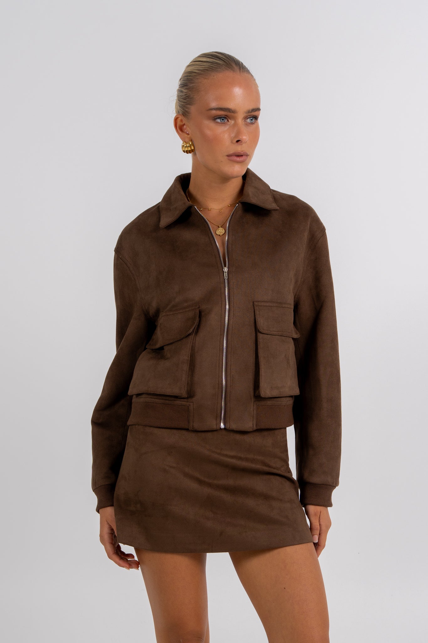 Gracelyn Bomber Jacket Chocolate