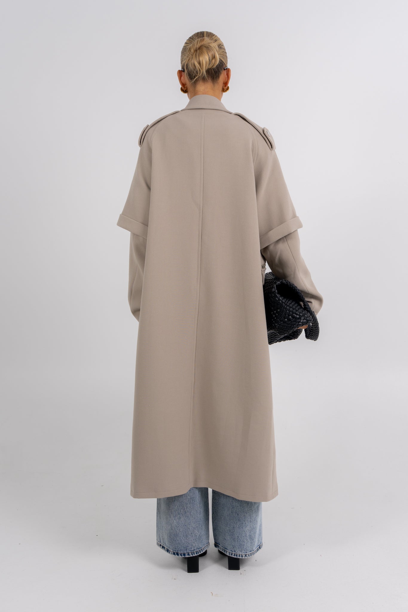 Sarah Trench Coat Stone Grey