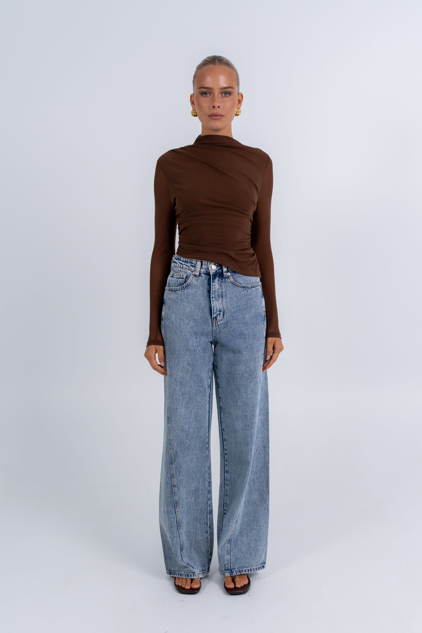 Dakitah Long Sleeve Top Brown