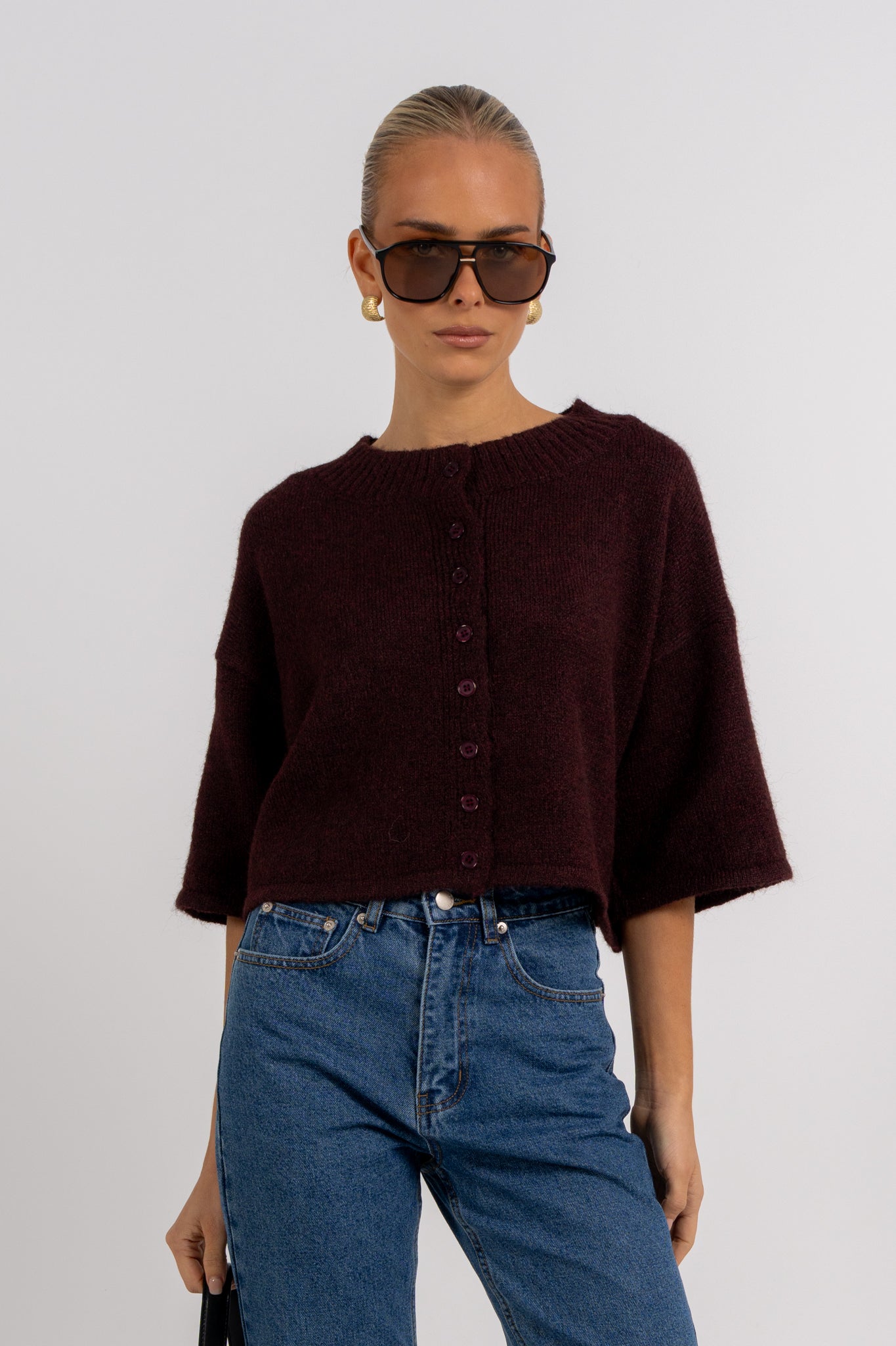 Dallas Cardigan Burgundy