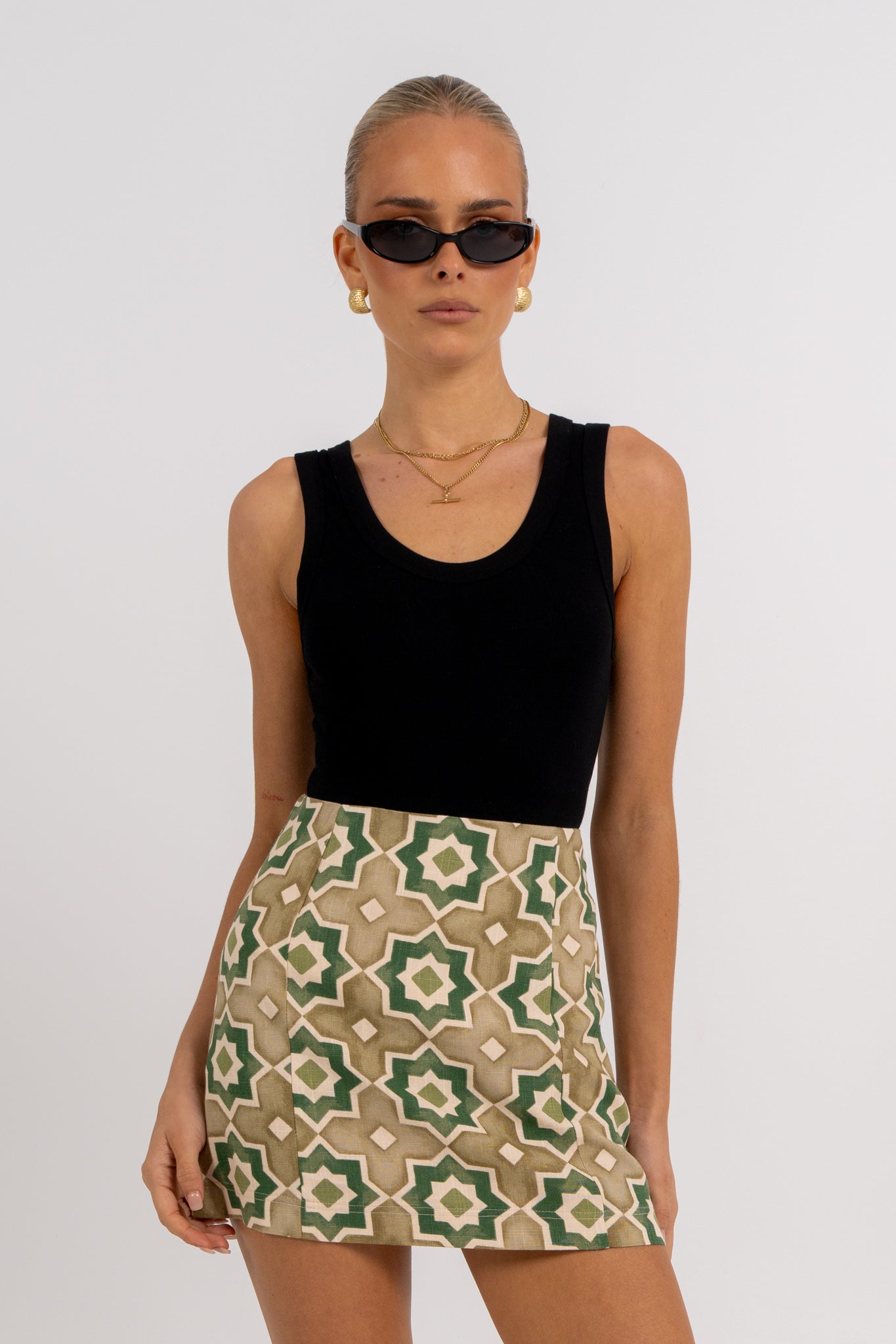 Aprire Mini Skirt Khaki Tile