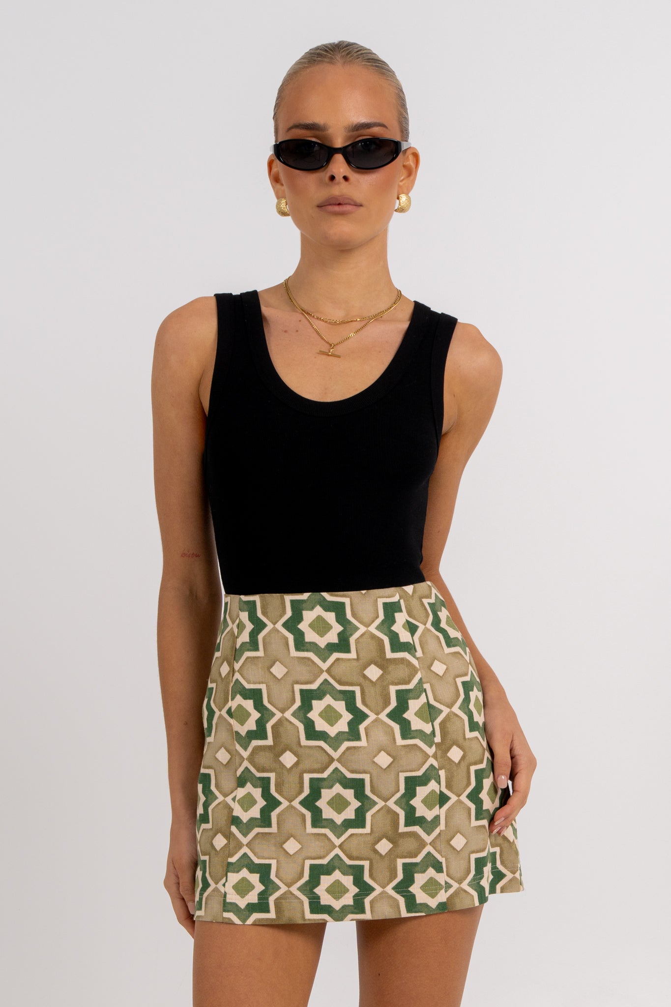 Aprire Mini Skirt Khaki Tile