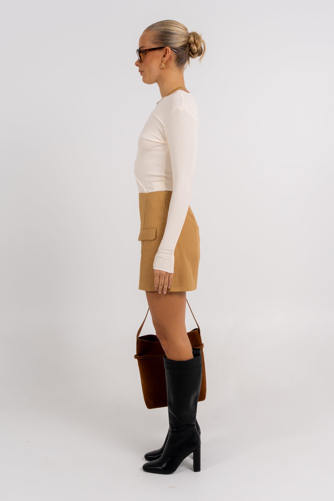 Basilio Mini Skirt Tan