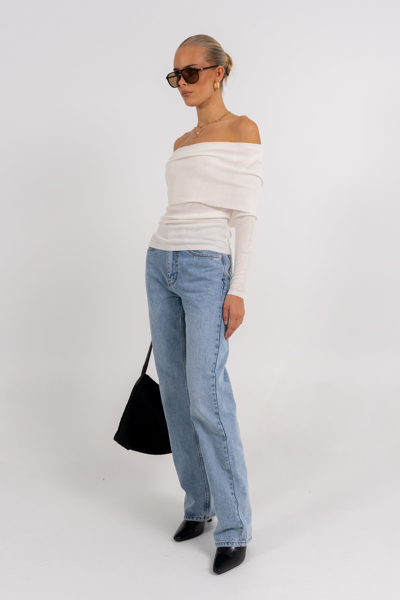 Garnet Off-Shoulder Top Ivory