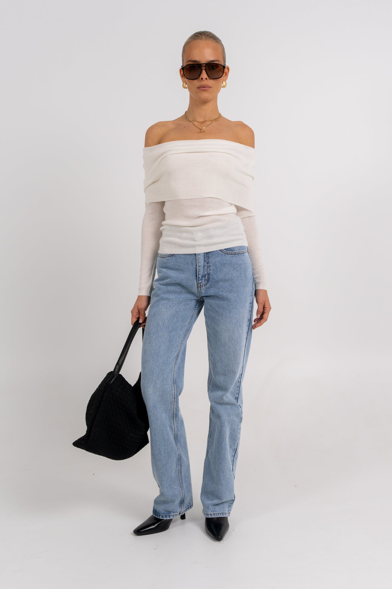 Garnet Off-Shoulder Top Ivory
