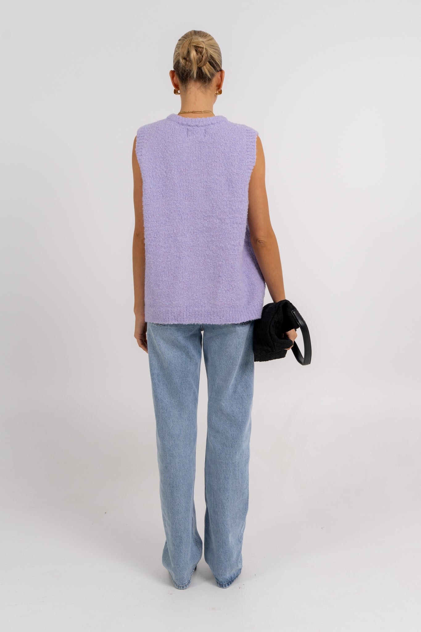 Nadia Knit Vest Lilac Marle