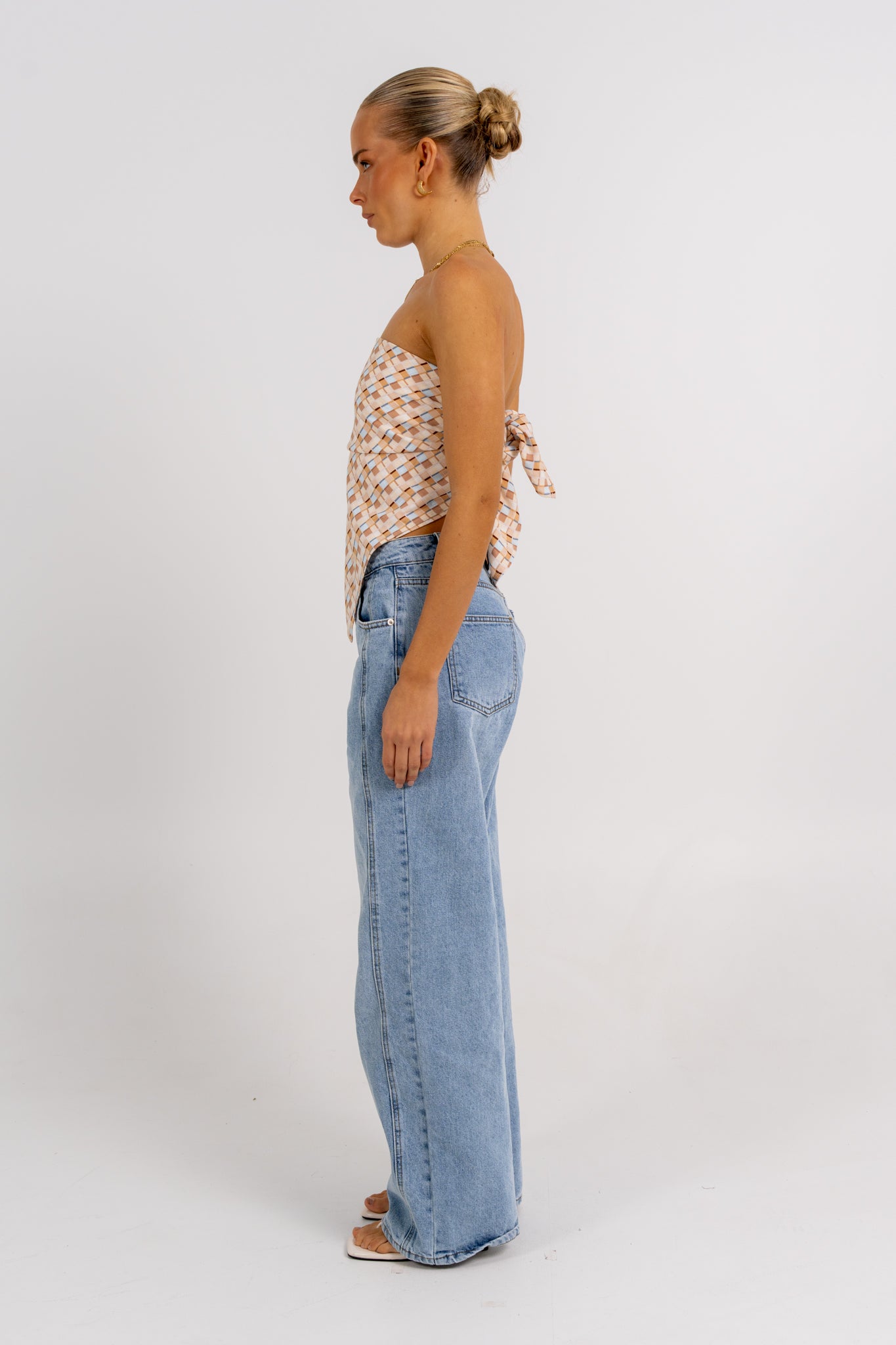 Sono Top Beige Check