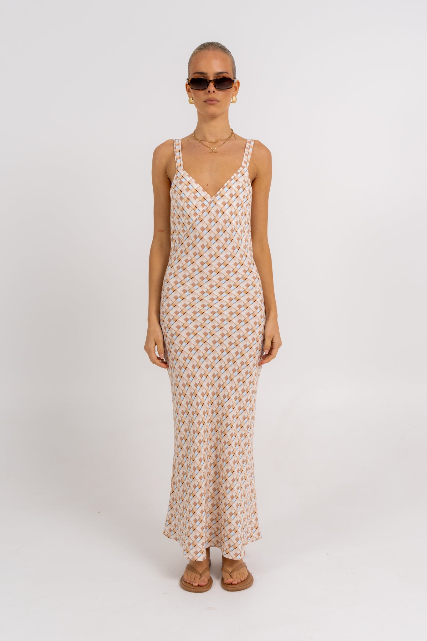 Giro Dress Beige Check