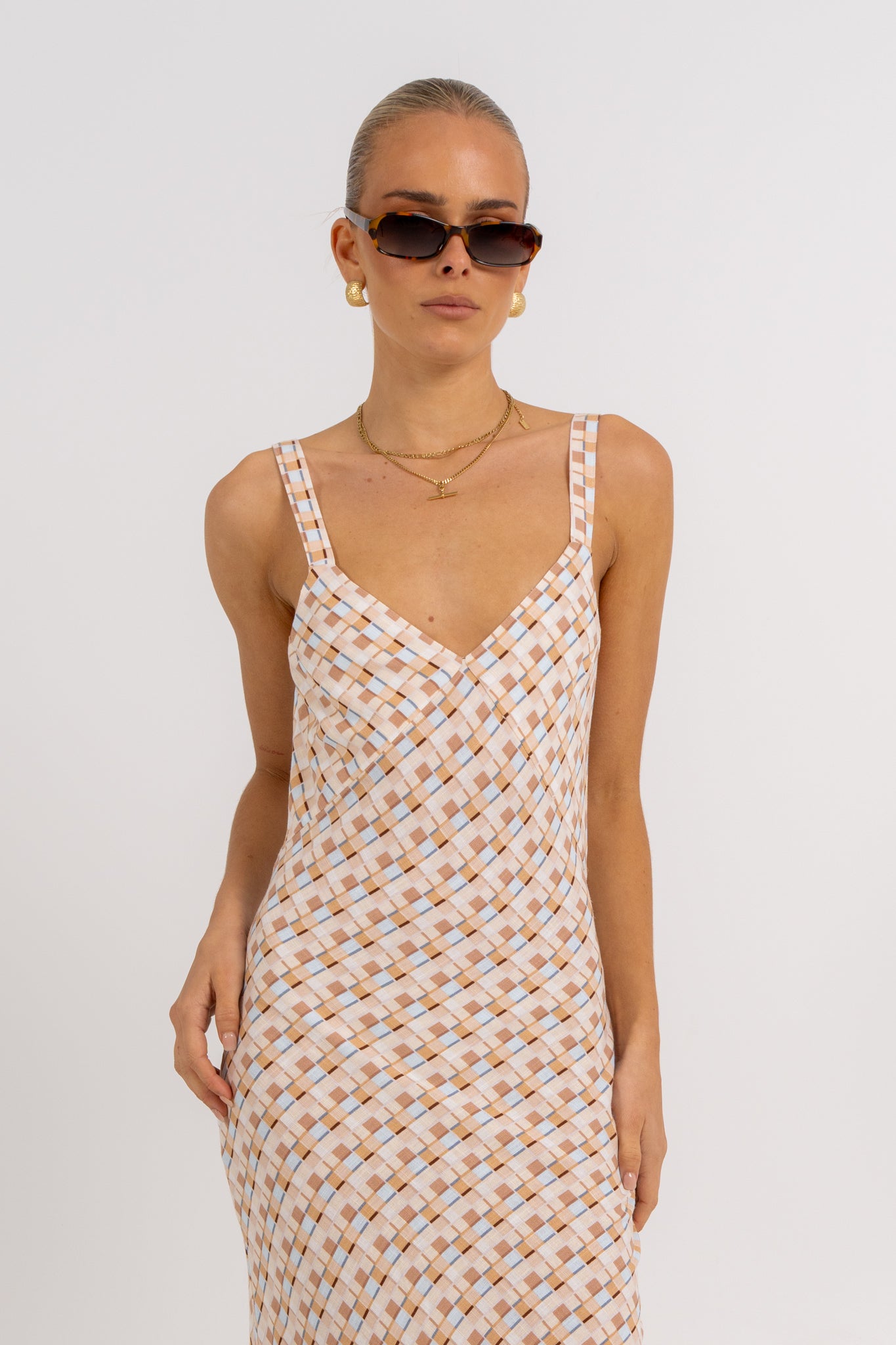 Giro Dress Beige Check