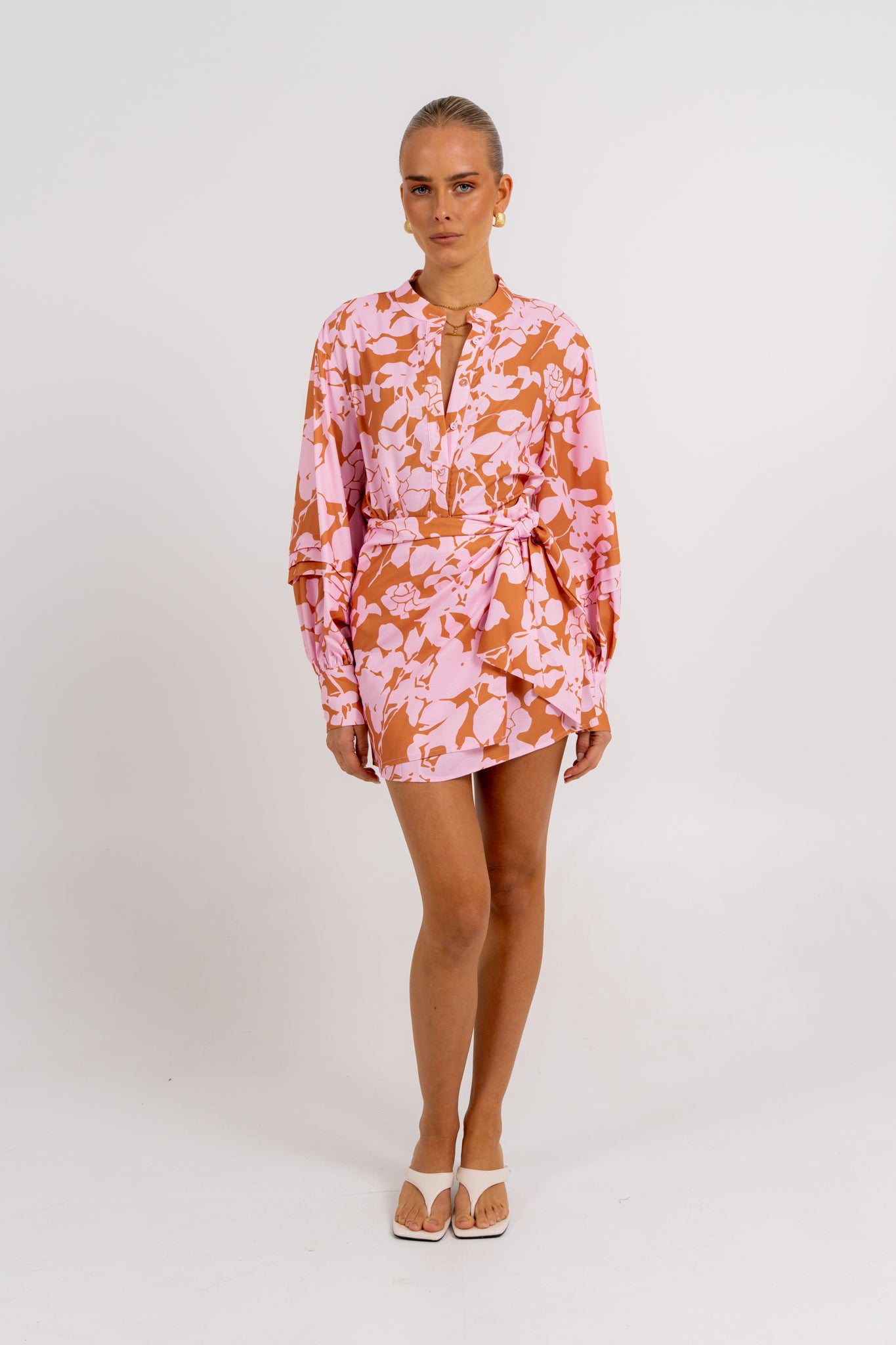 Vigo Mini Skirt Tan Floral