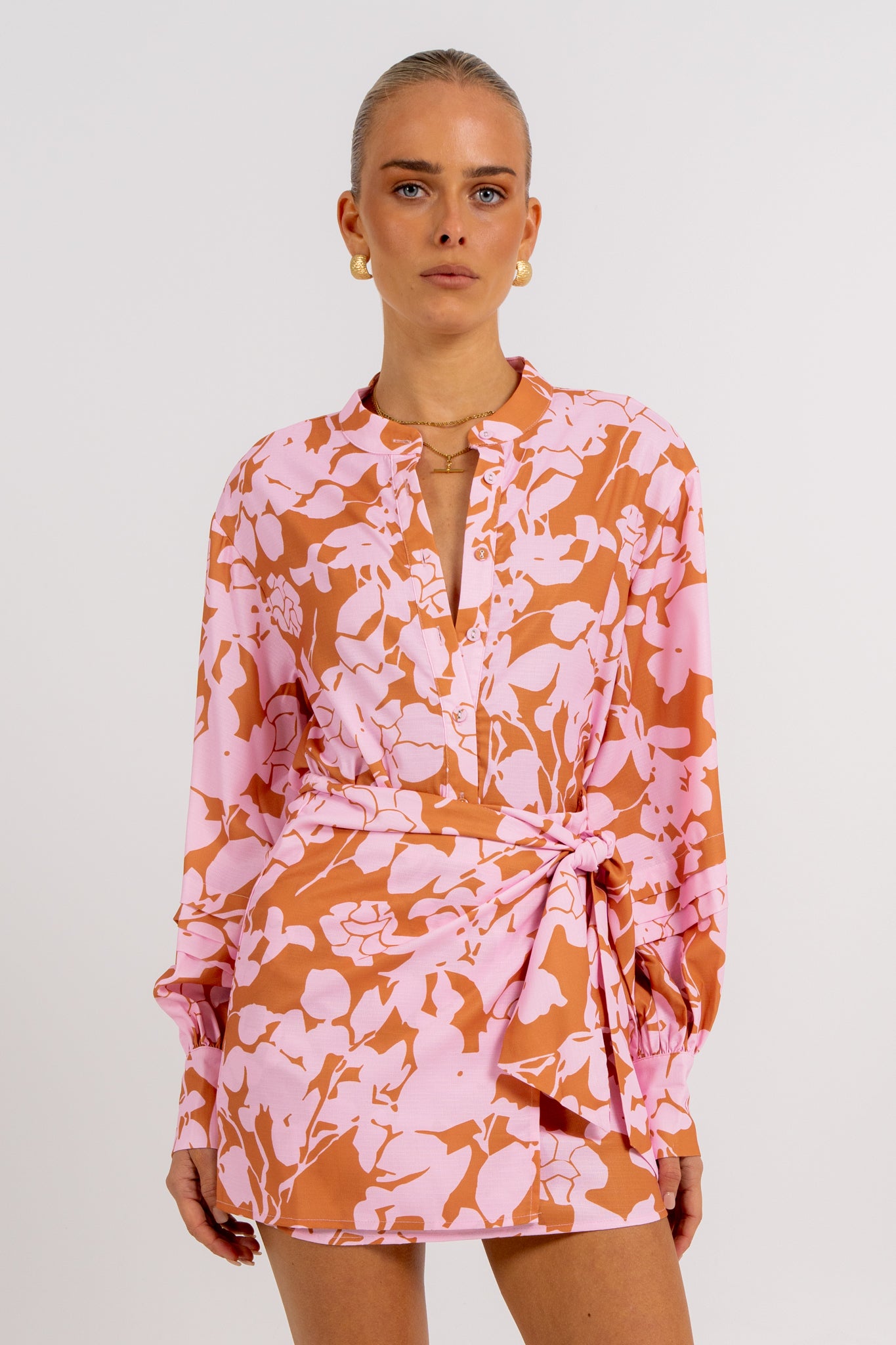 Vigo Mini Skirt Tan Floral