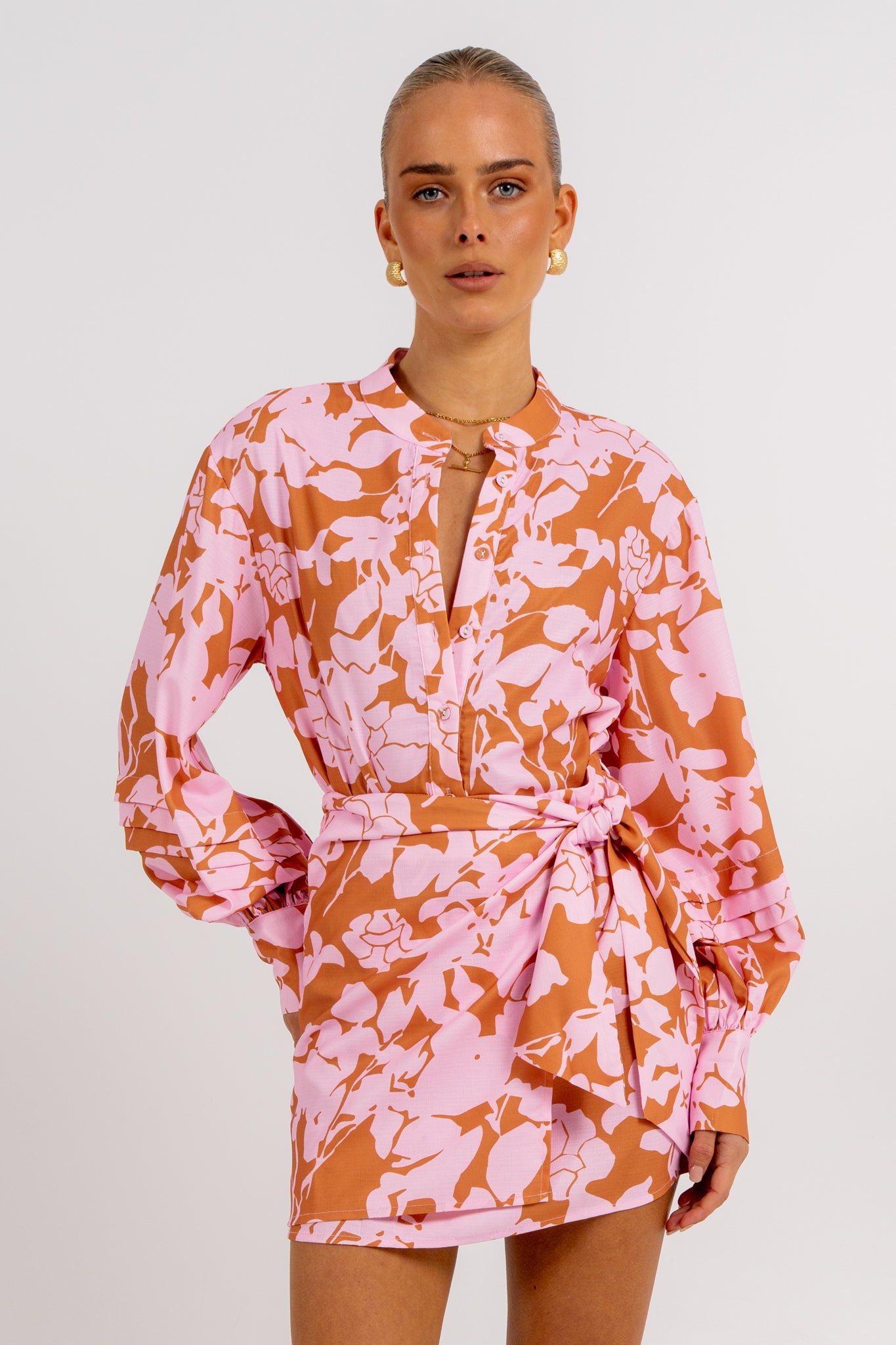 Vigo Mini Skirt Tan Floral