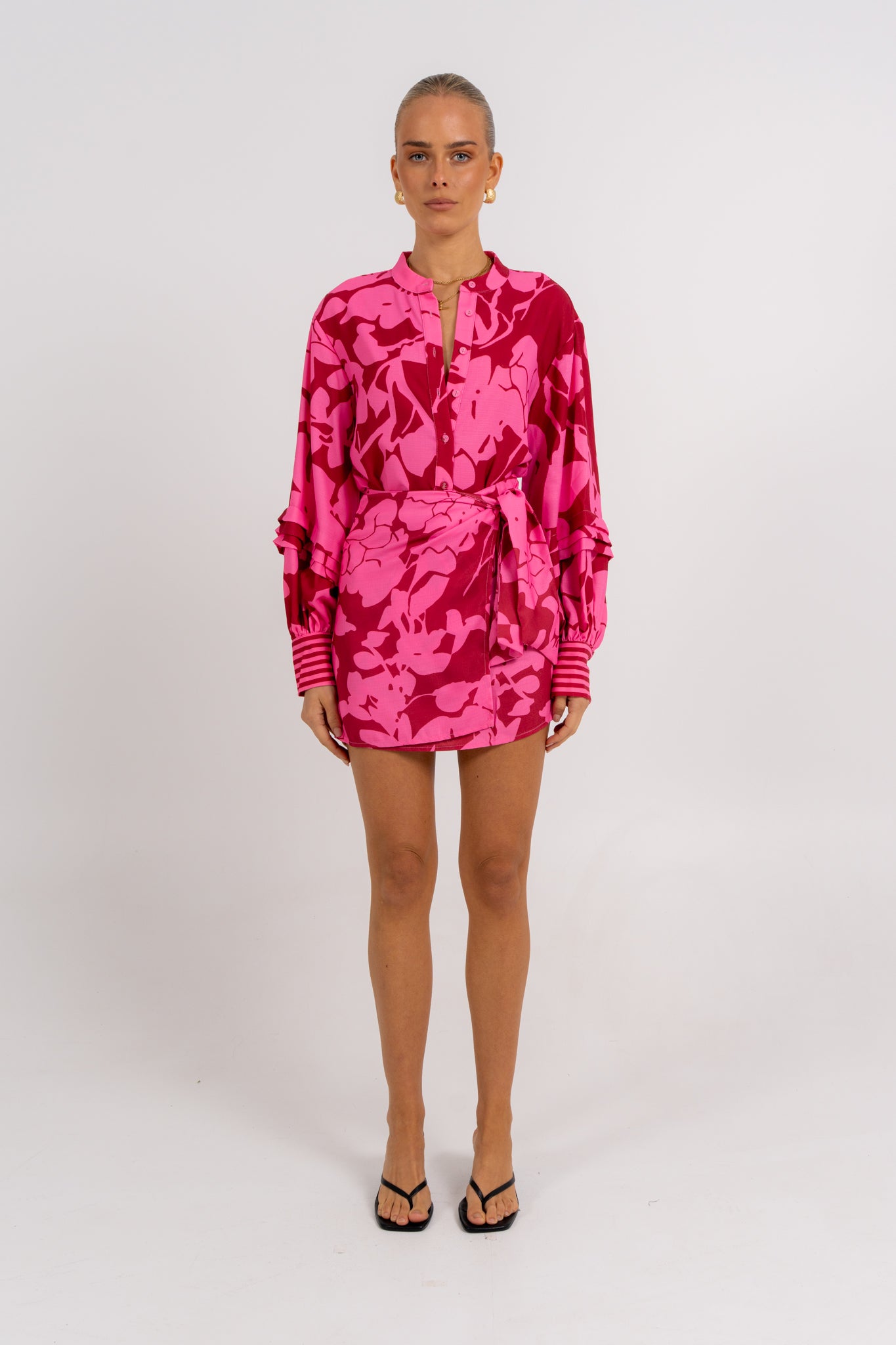 Chicago Billowed Shirt Plum Floral