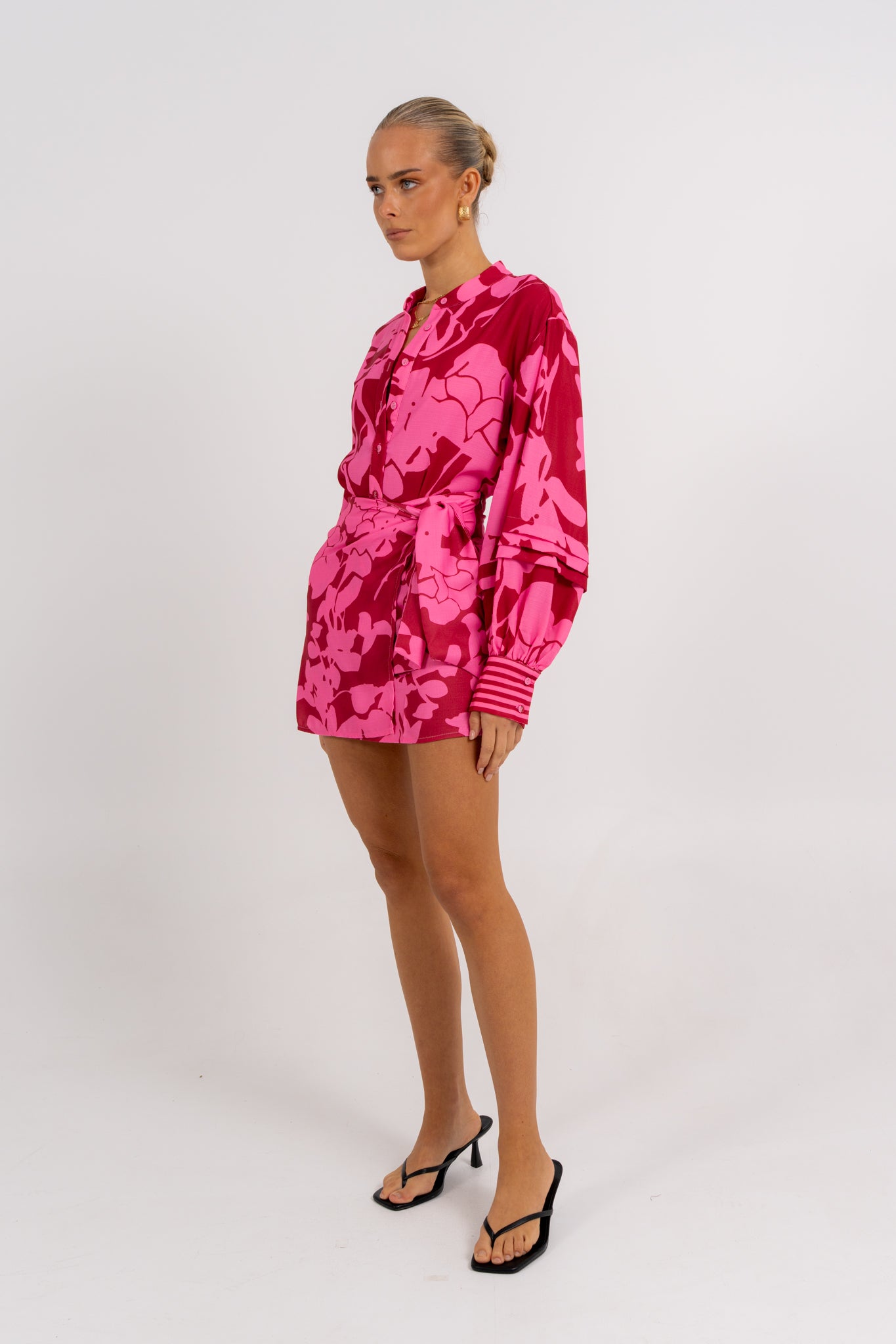 Chicago Billowed Shirt Plum Floral