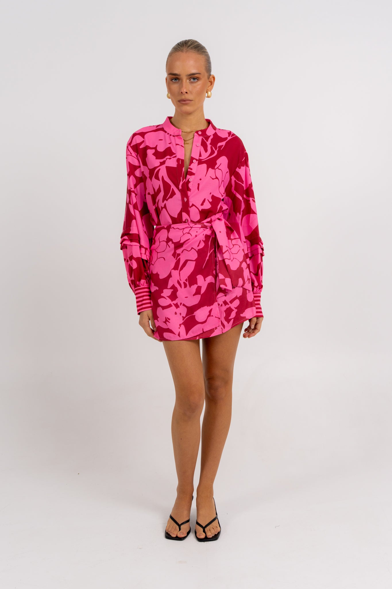 Chicago Billowed Shirt Plum Floral