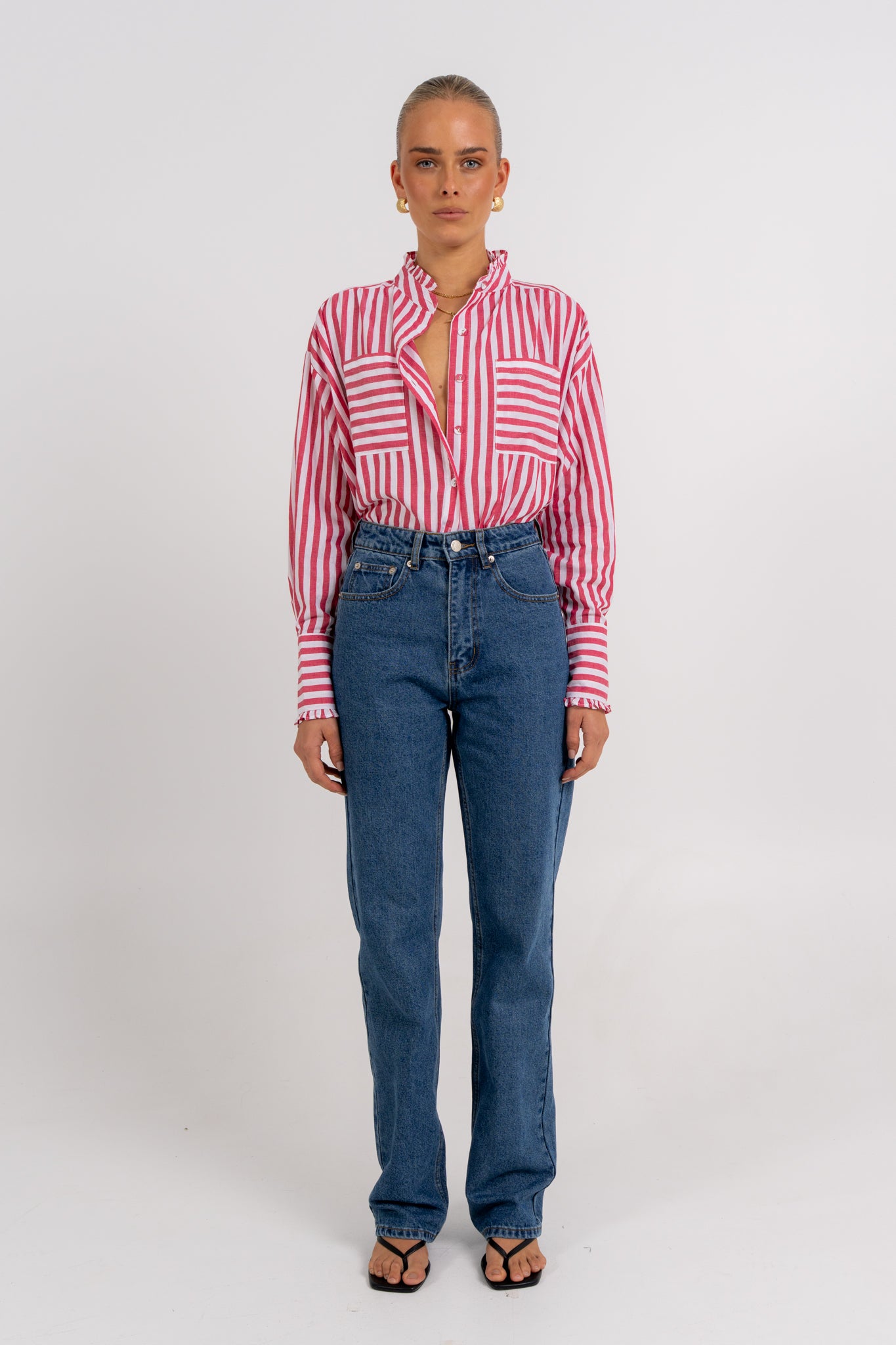 Uccella Shirt Red Stripe