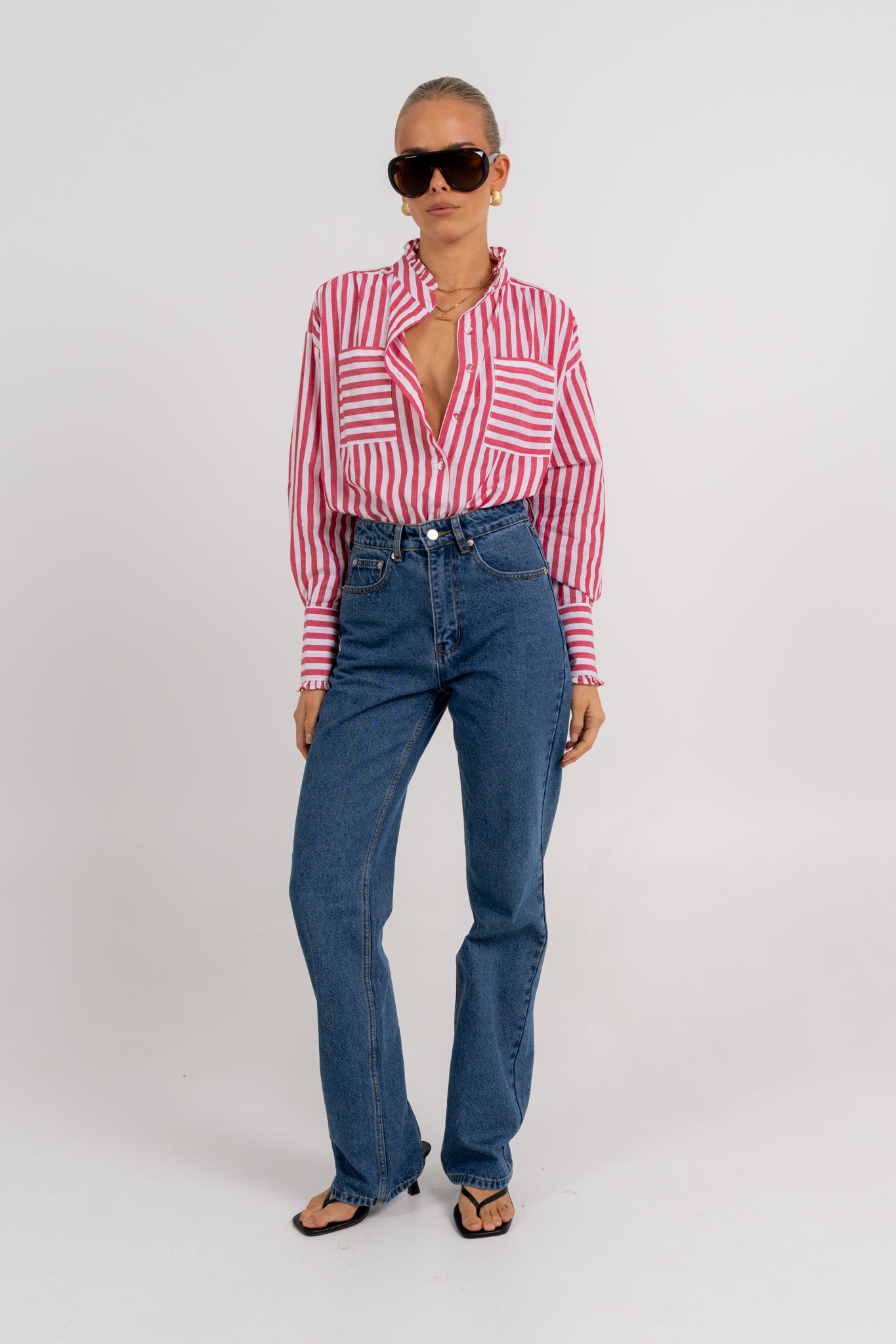 Uccella Shirt Red Stripe