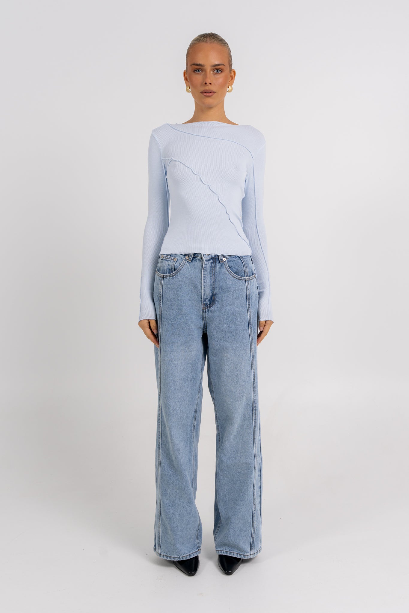 Nicka Long Sleeve Top Blue