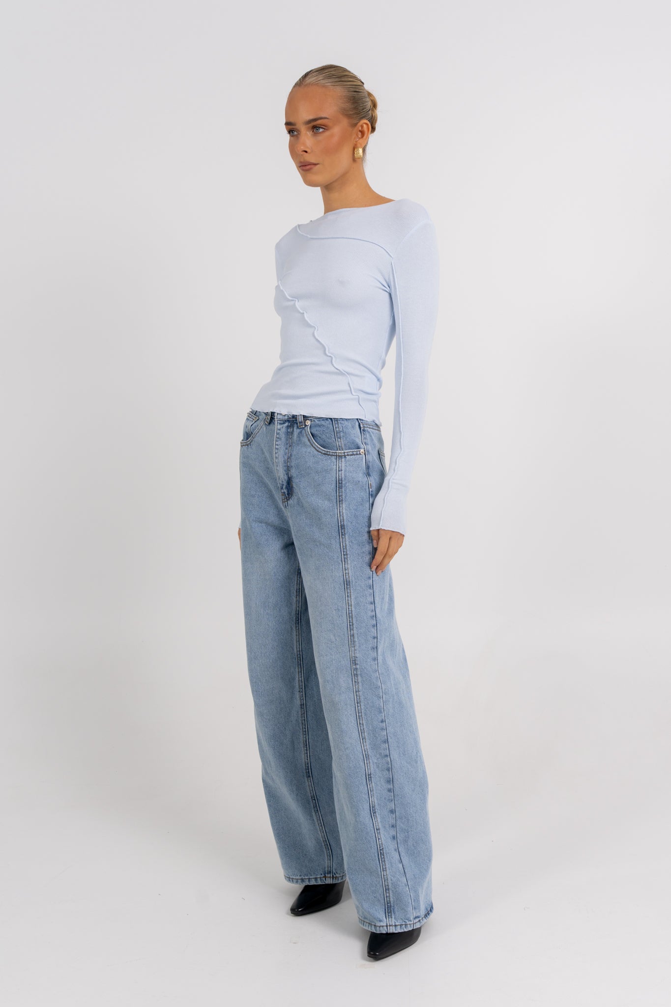 Nicka Long Sleeve Top Blue