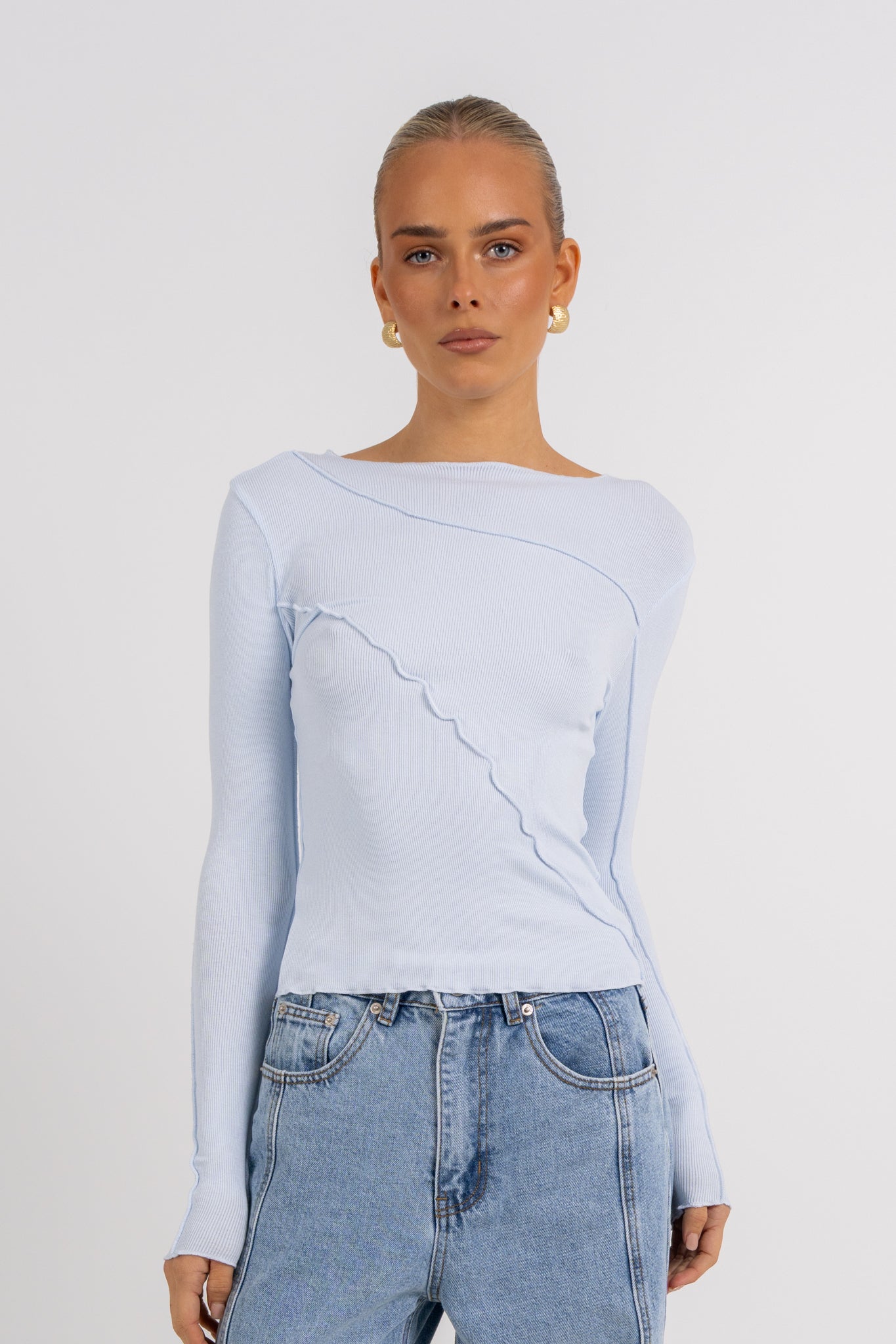 Nicka Long Sleeve Top Blue