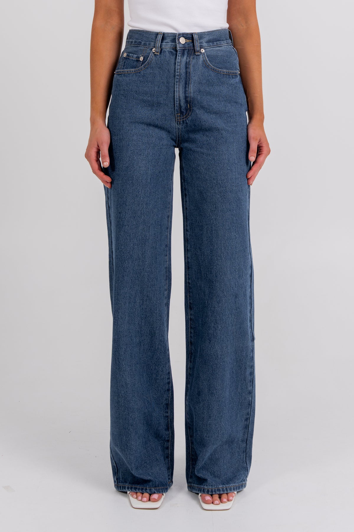 Carissa Wide Leg Jeans Classic Blue