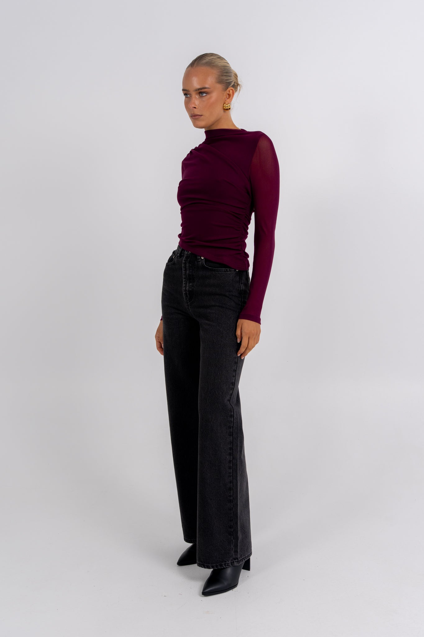 PRE ORDER Dakitah Long Sleeve Top Burgundy