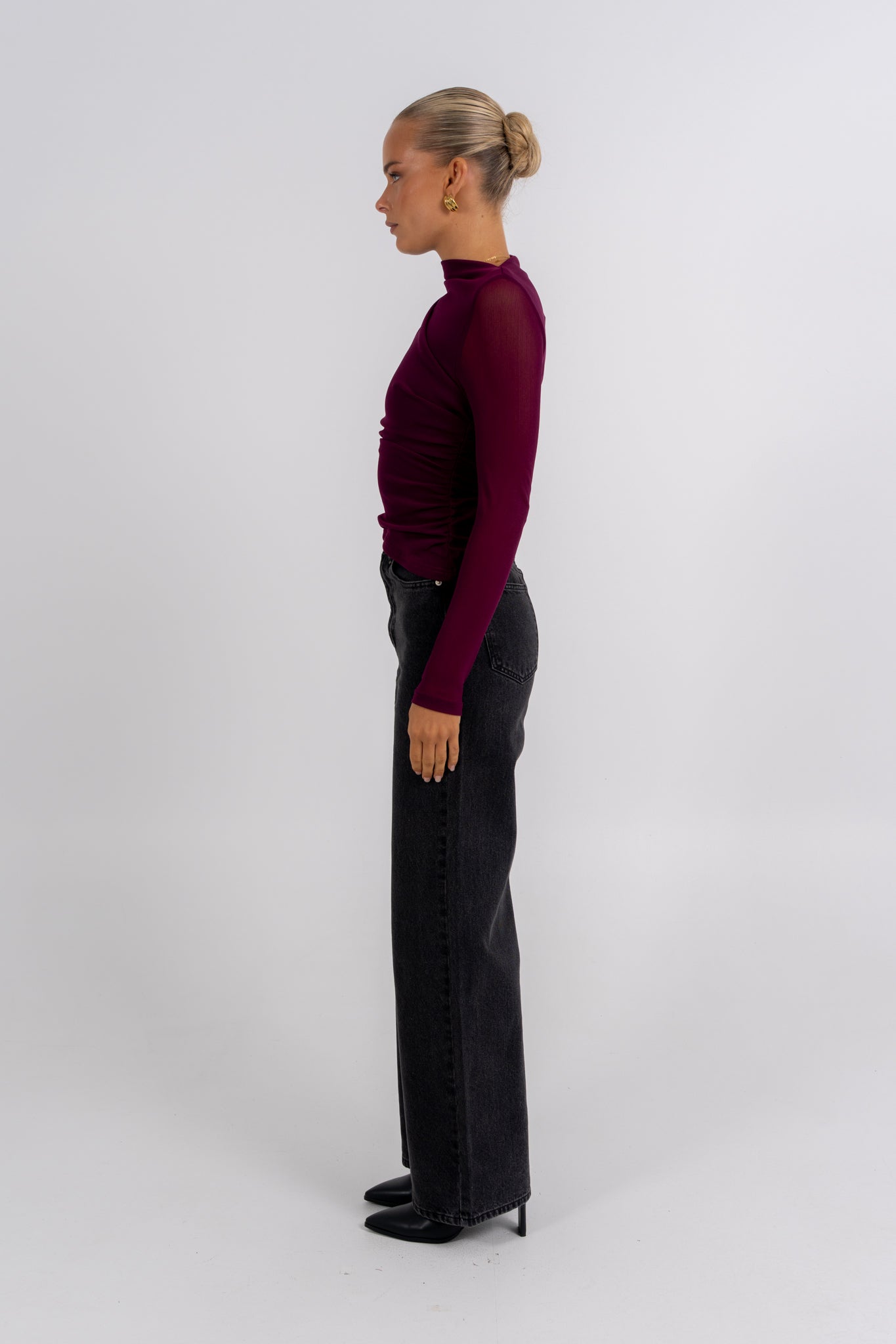 PRE ORDER Dakitah Long Sleeve Top Burgundy