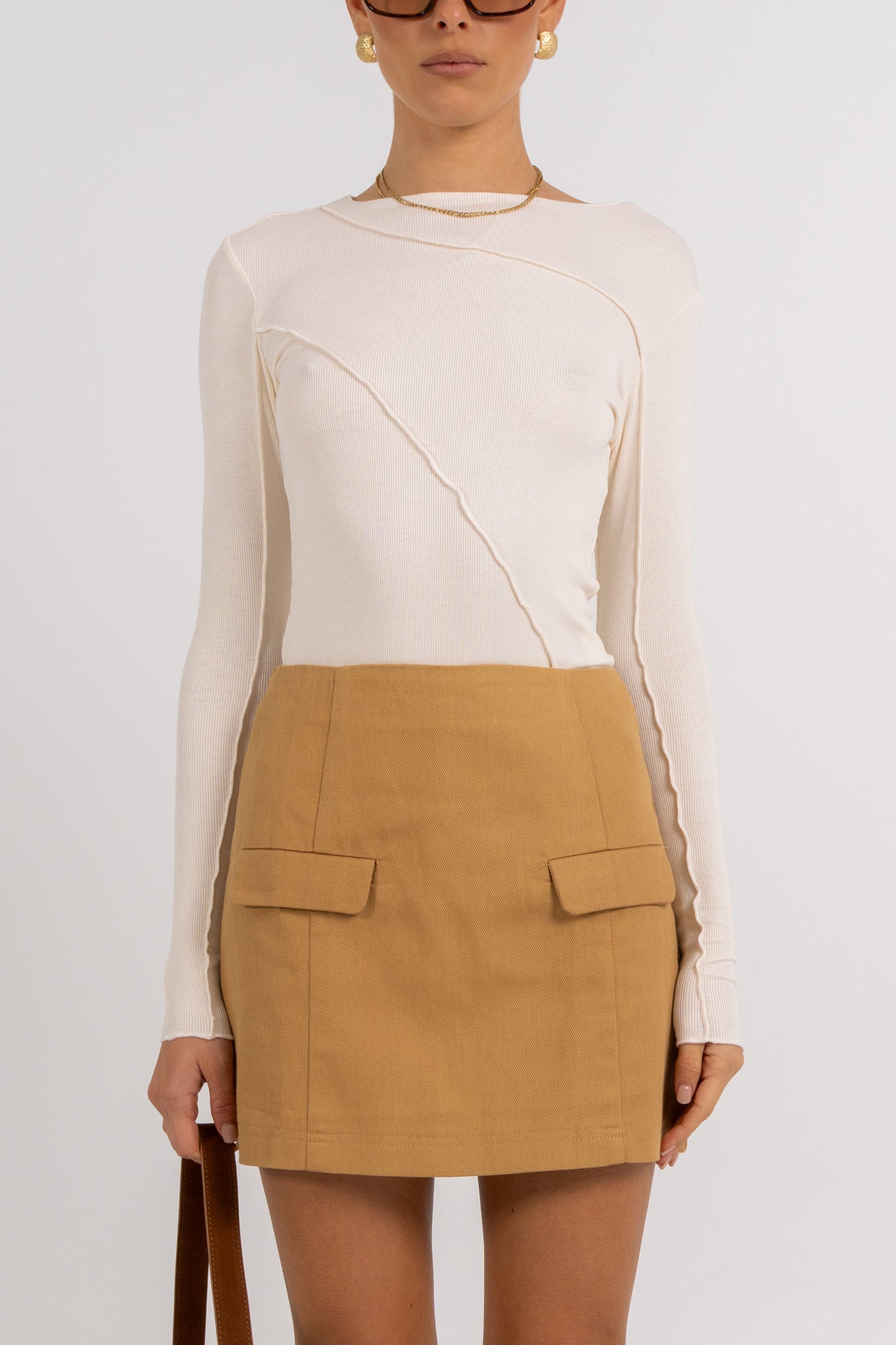 Basilio Mini Skirt Tan