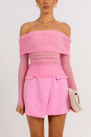 Plyrie Off-the-shoulder Top Pink