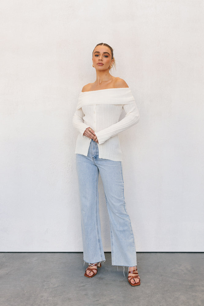 Manolo Off-the-shoulder Top Cream