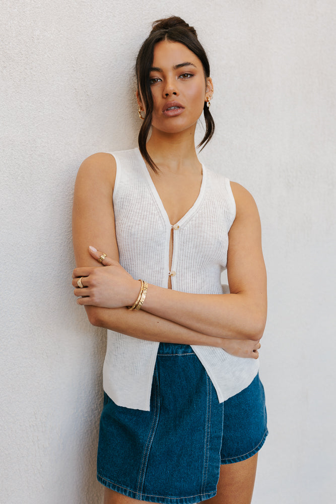 Wilkinson Knit Vest - White