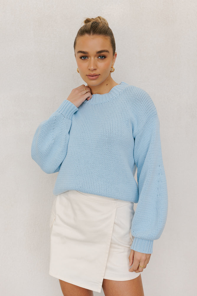 Matteo Knit Jumper - Ice Blue