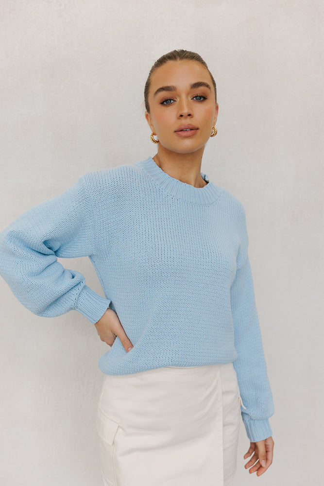 Matteo Knit Jumper - Ice Blue
