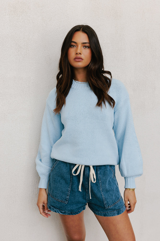 Matteo Knit Jumper - Ice Blue