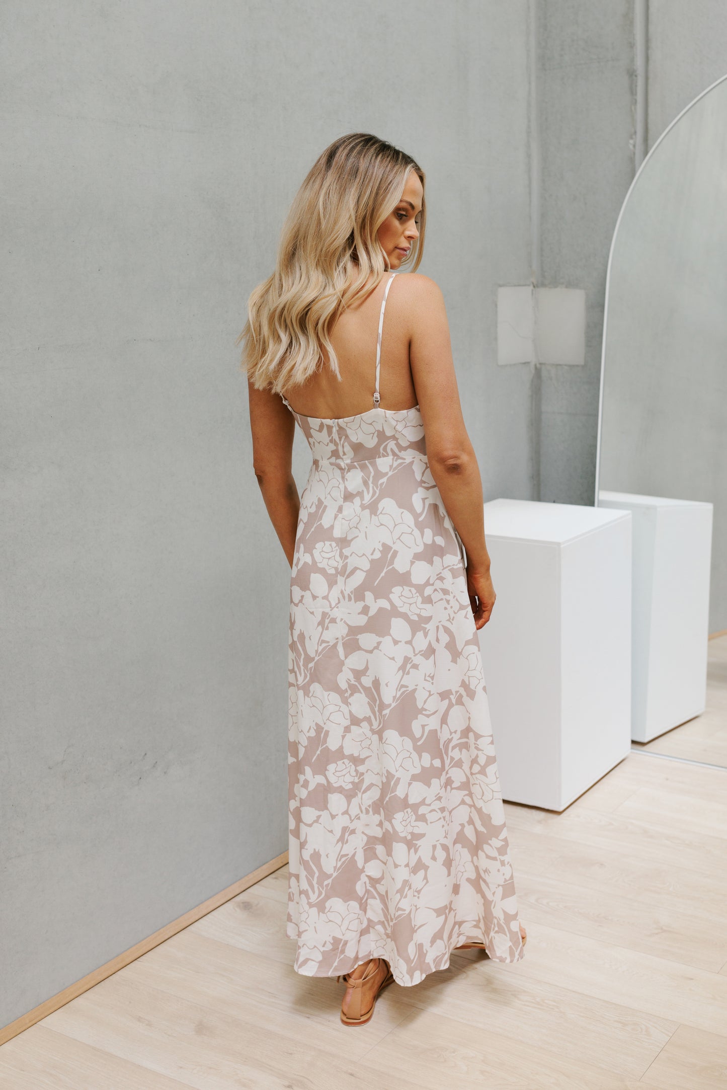Chloe Maxi Dress - Mocha Floral Print