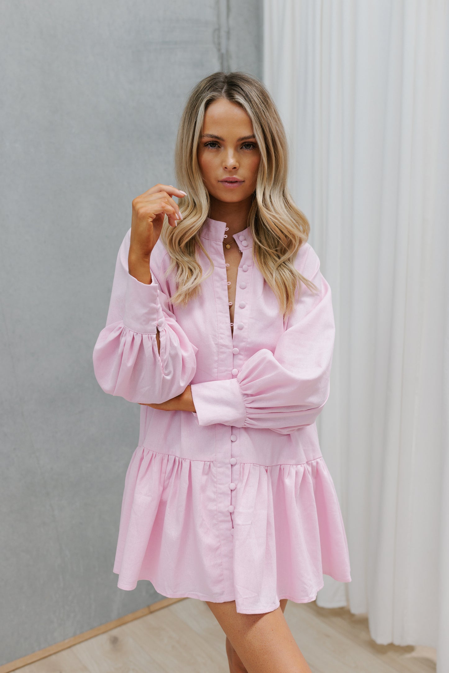 Mia Dress - Baby Pink