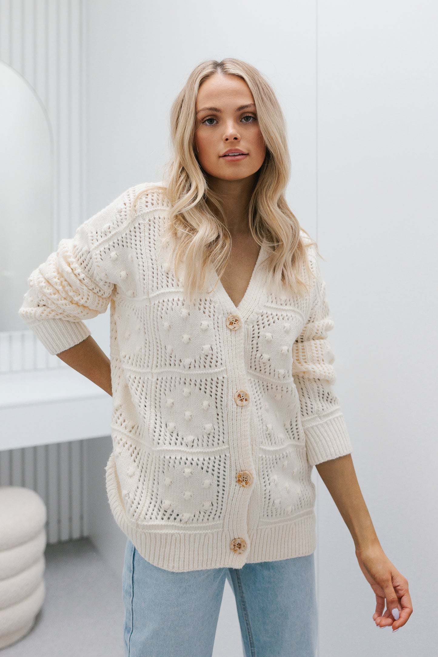 Riya Knit Cardigan - Cream