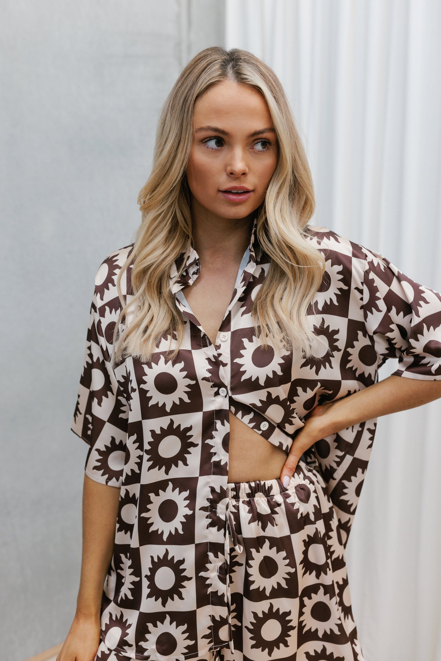 Santos Set - Brown/Beige Sun Print