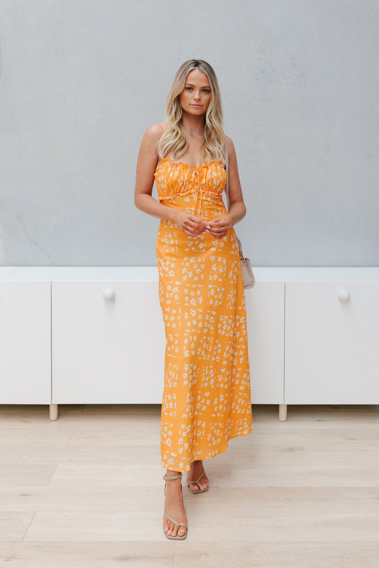 Vienna Dress - Orange/White Floral