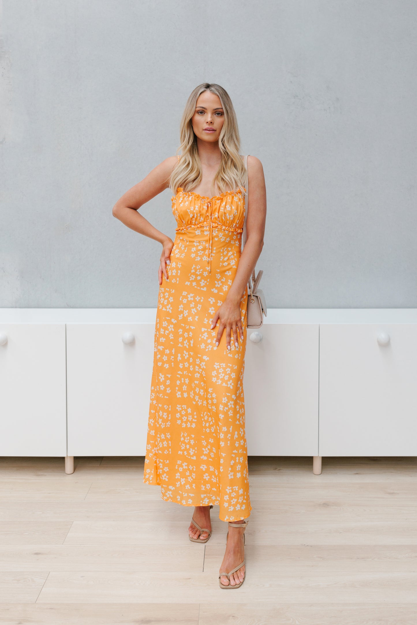 Vienna Dress - Orange/White Floral